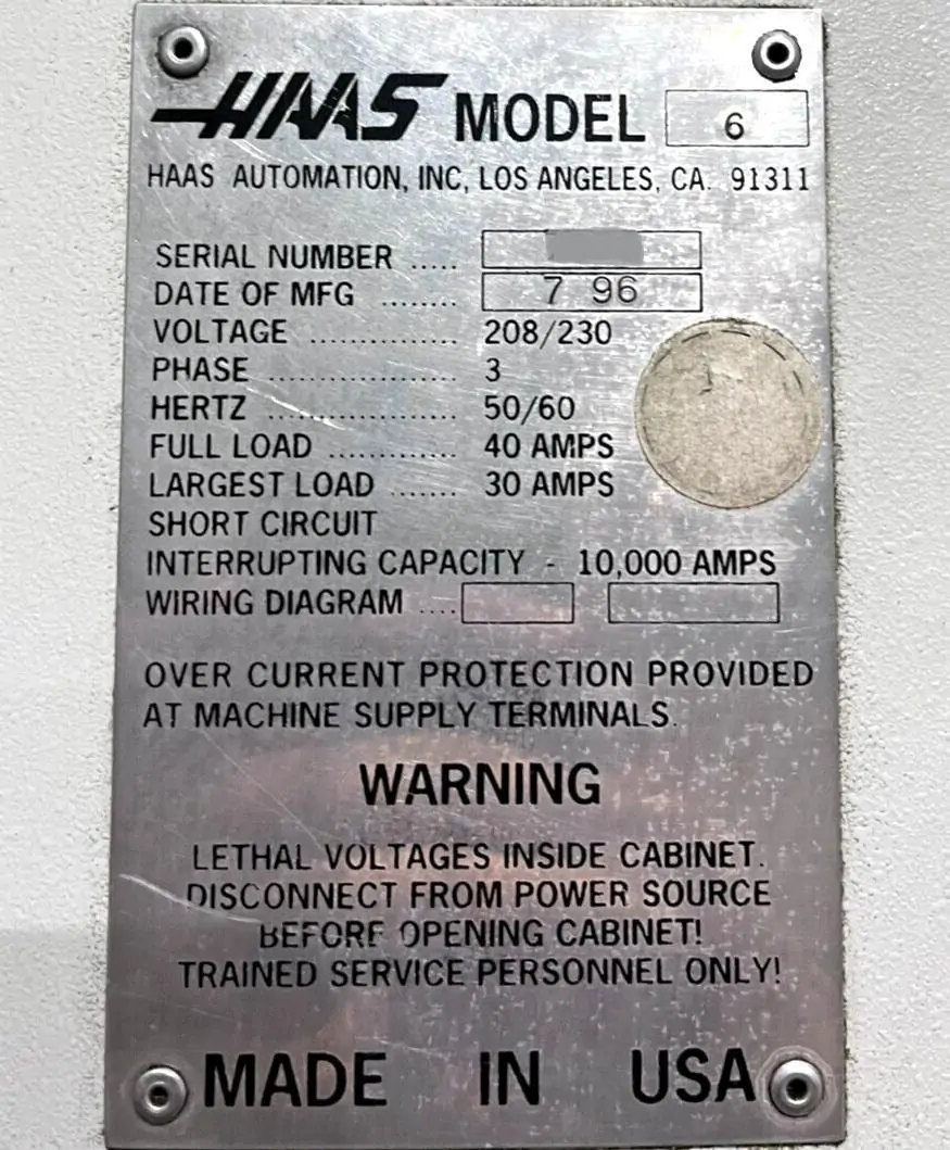 Used Haas VF-6 CNC Vertical Machining Center (1996) | 4th Axis