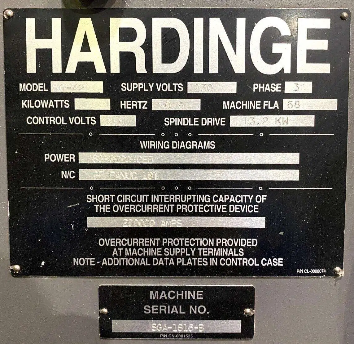 米軍　コーニング Buy Used Hardinge GS 42 CNC Turning Center—Lathe with Fanuc Oi-TF