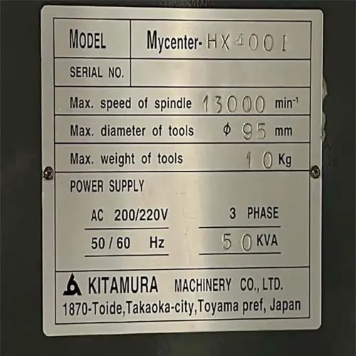 miha＊ページ Used Kitamura HX-400i CNC Horizontal Machining Center (2001) | Hi