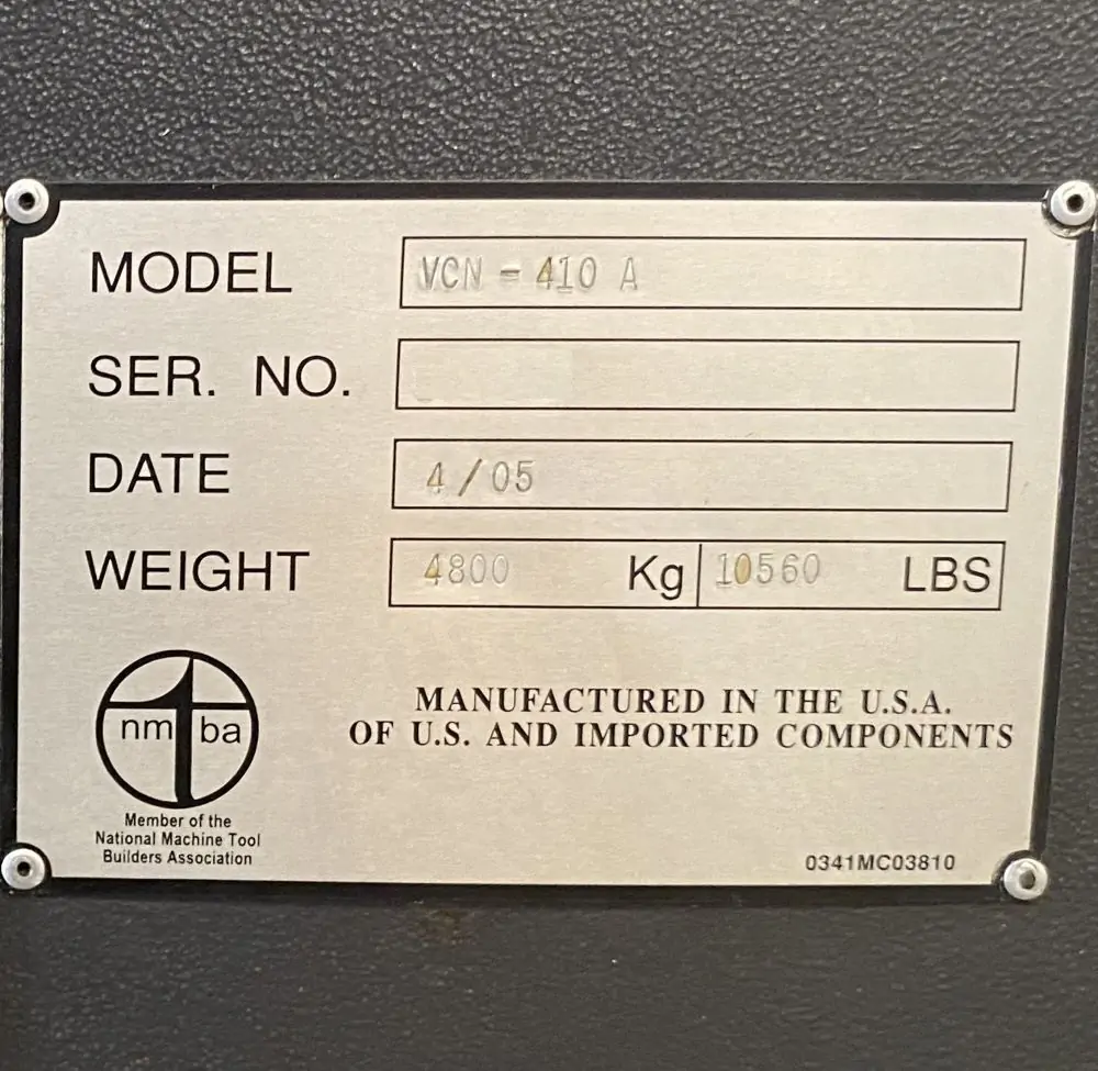 Mazak VCN 410A CNC Vertical Machining Center - 4th Axis Mill