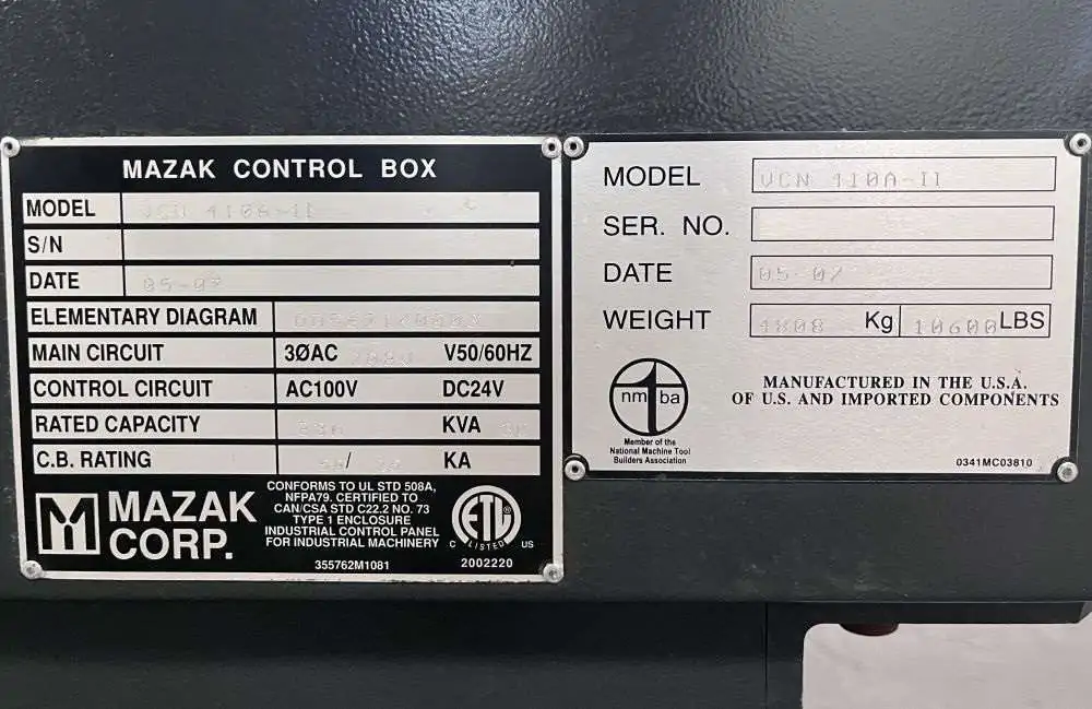 Mazak VCN 410A-II CNC Vertical Machining Center - 4th Axis Mill