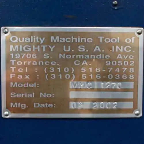 Used Mighty Viper VMC-1270A Vertical Machining Center (2002