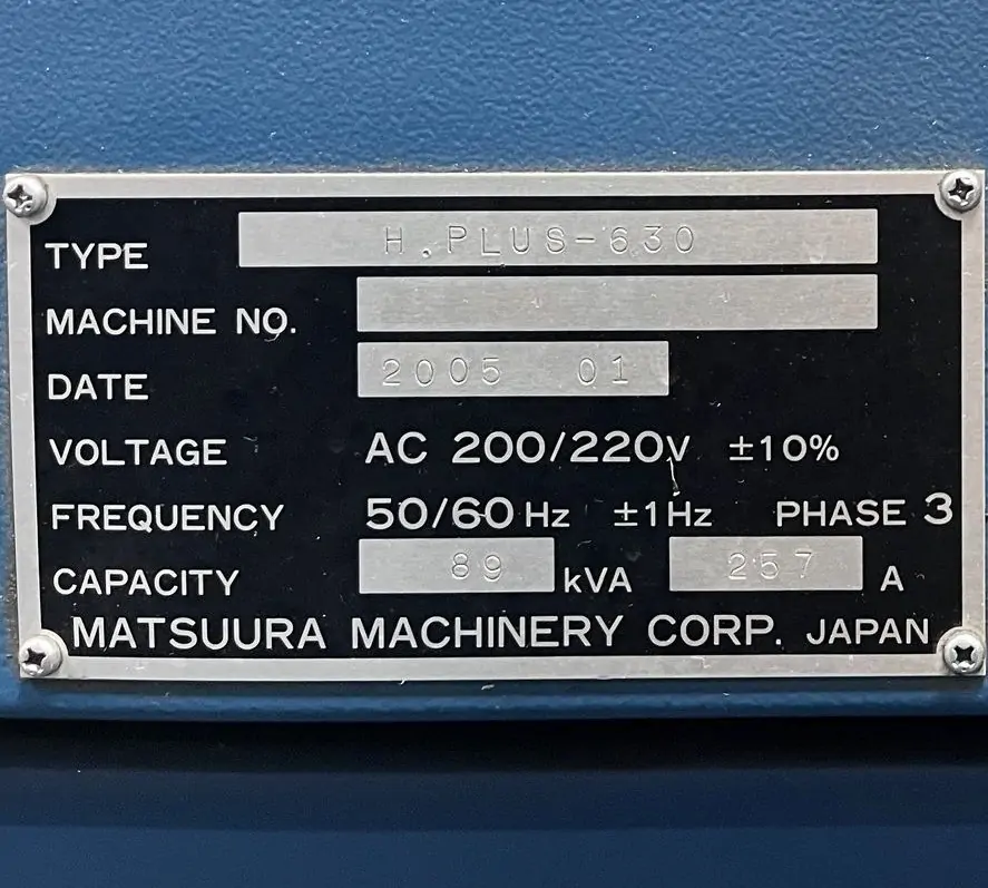 Used Matsuura H.Plus-630 CNC Horizontal Mill (2005) – 50 Taper HMC