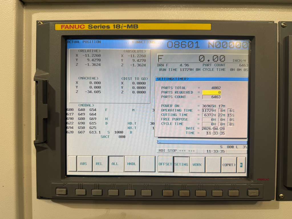Used Yama Seiki VMB-1200/50 CNC Vertical Mill (2008 )