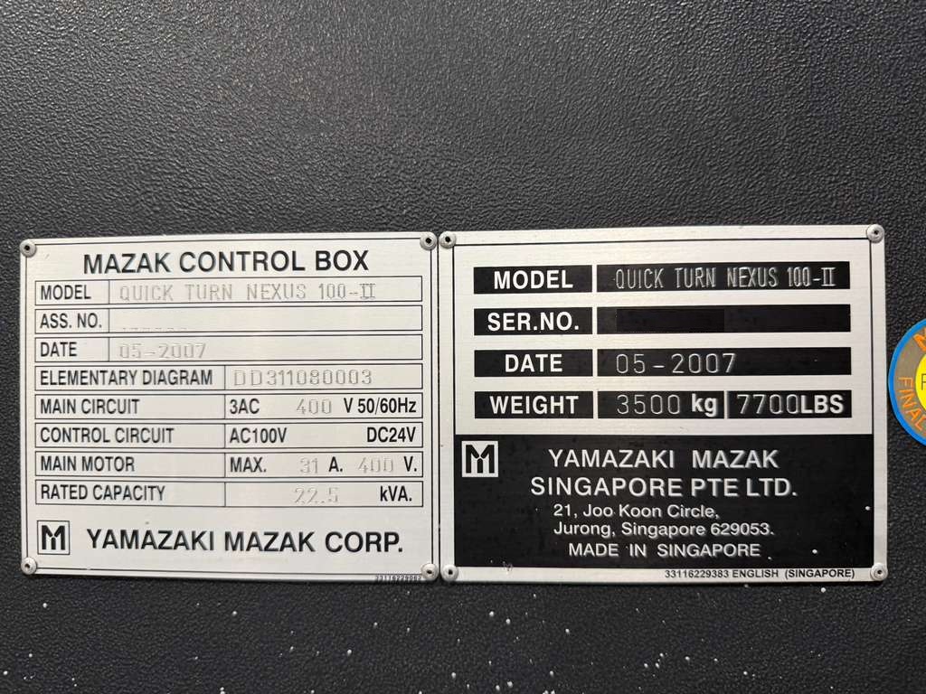 Used Mazak Quick Turn Nexus (QTN) 100-II CNC Turning Center