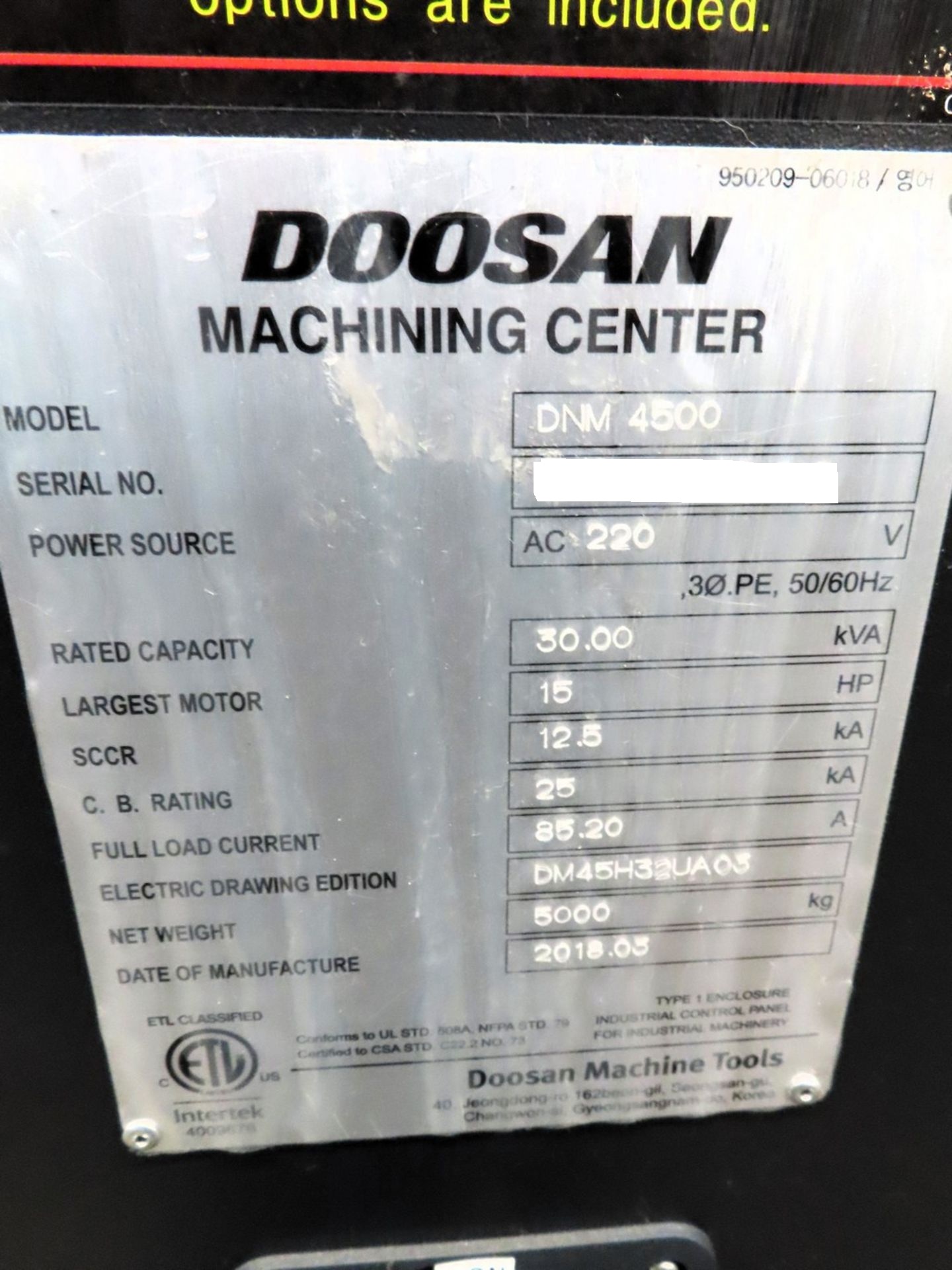 Doosan DNM4500 CNC Vertical Machining Center (2)