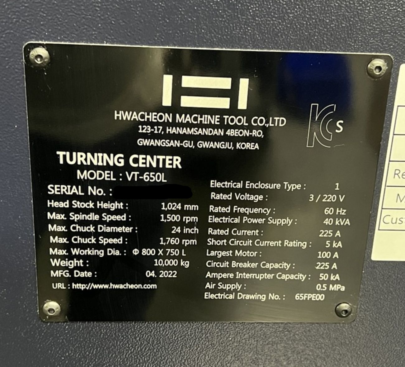 Hwacheon VT-650L CNC Turning Center (4)