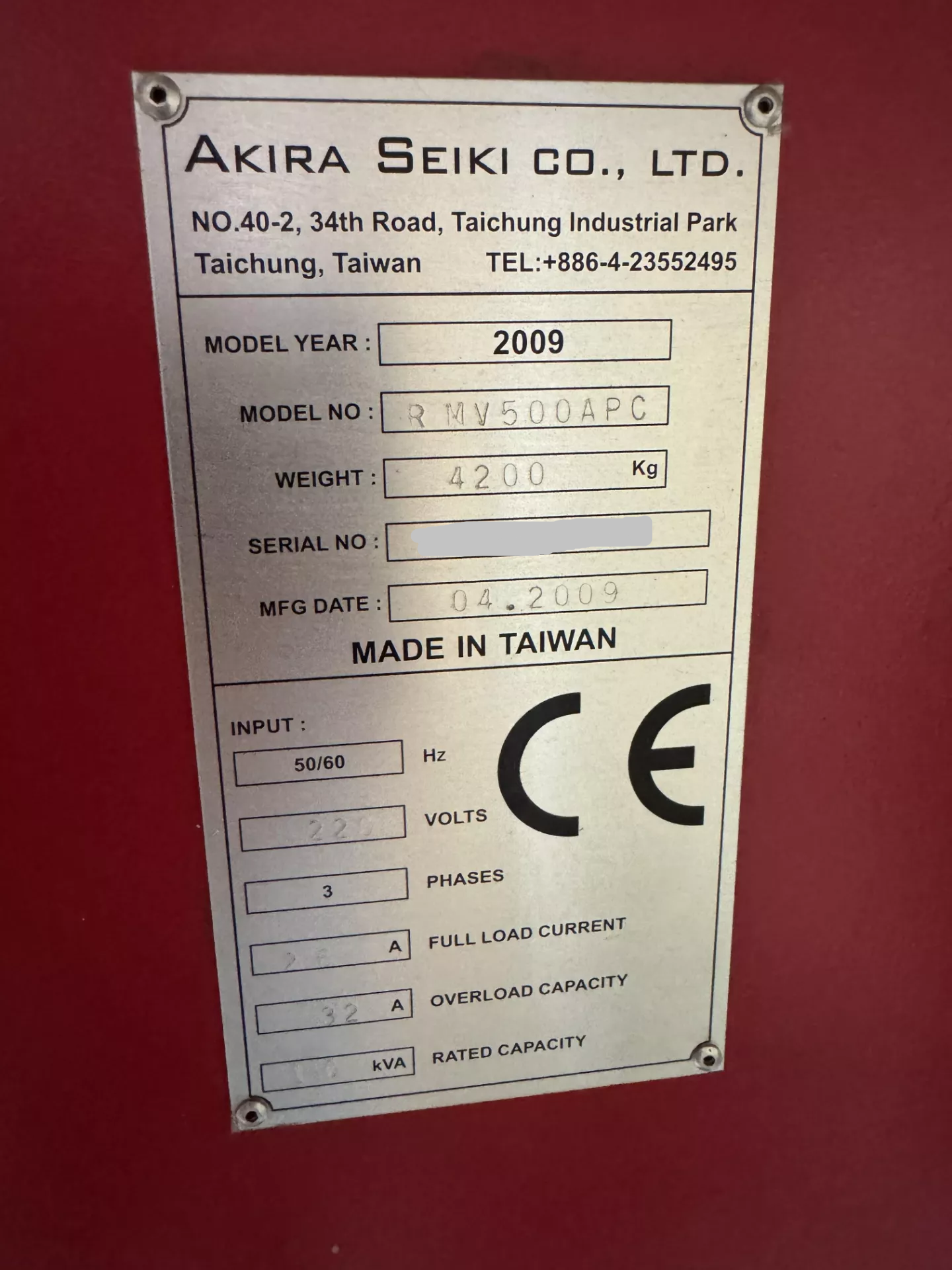 AKIRA SEKI RMV500APC-2