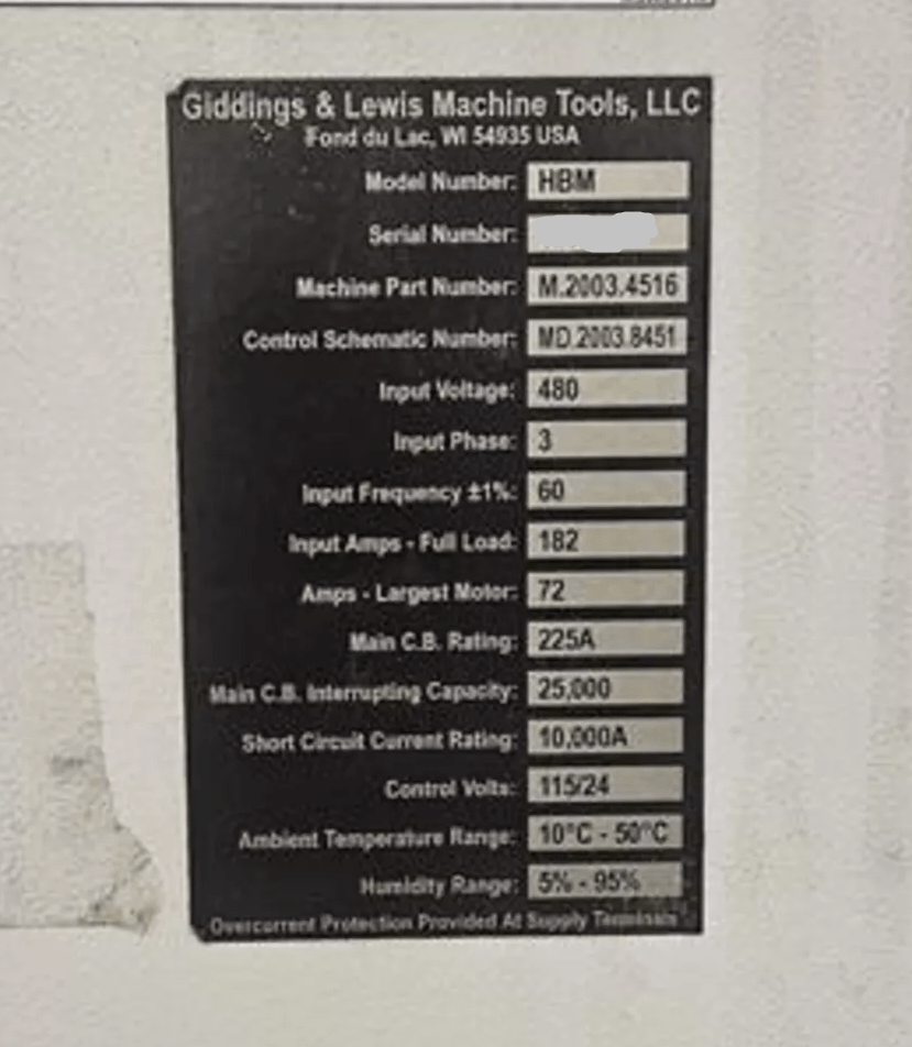 Giddings & Lewis RT 1250-5