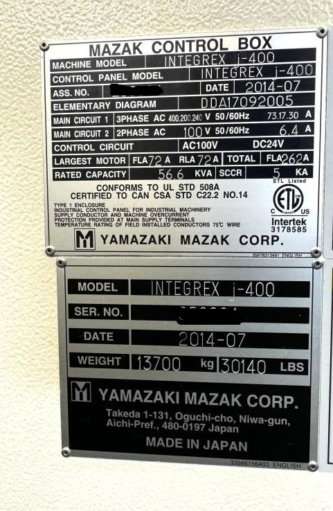 MAZAK INTEGREX J-400-5