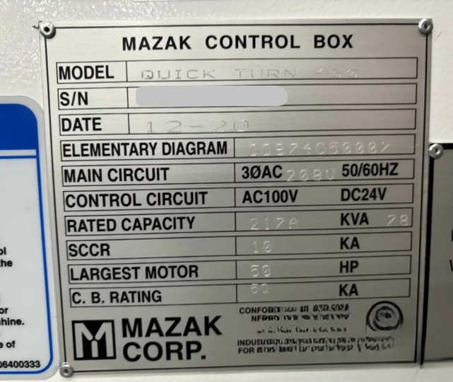 MAZAK QUICK TURN 450-2