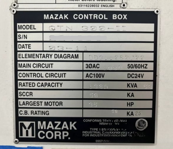 MAZAK QUICK TURN NEXUS 300-II-3