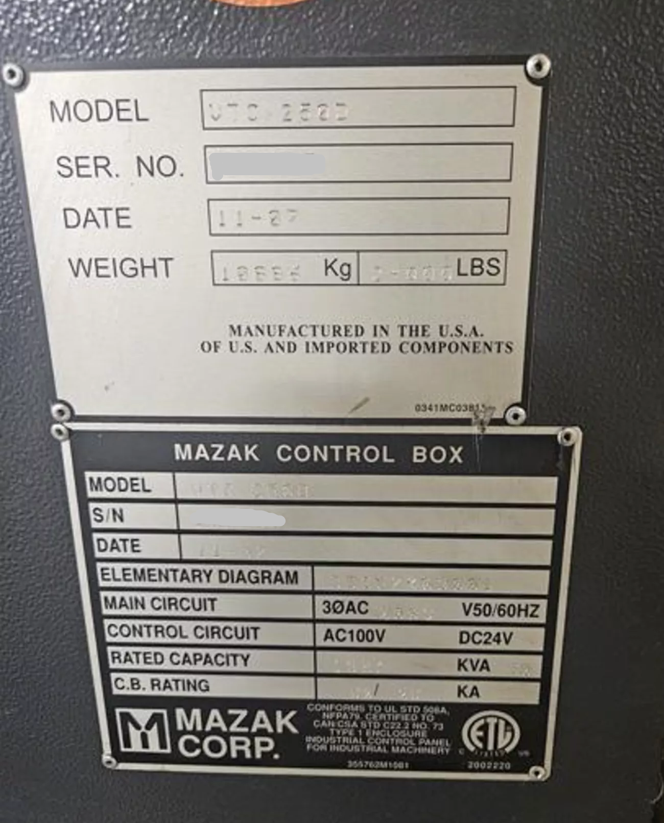 Mazak VTC-25050D-5