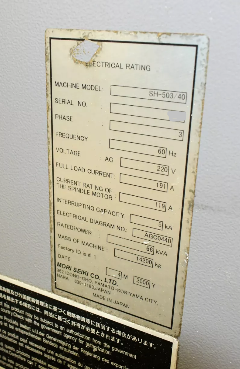Mori Seiki SH-50340-4