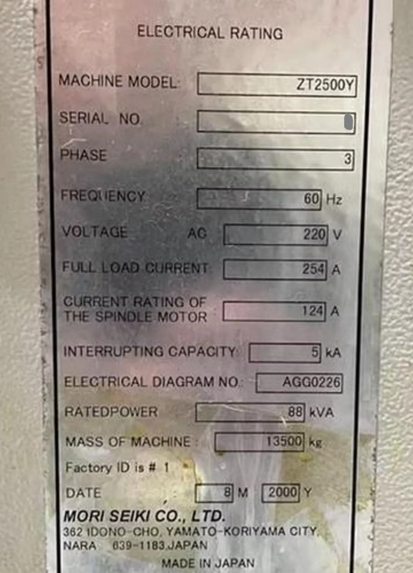 Mori Seiki ZT 2500Y-3