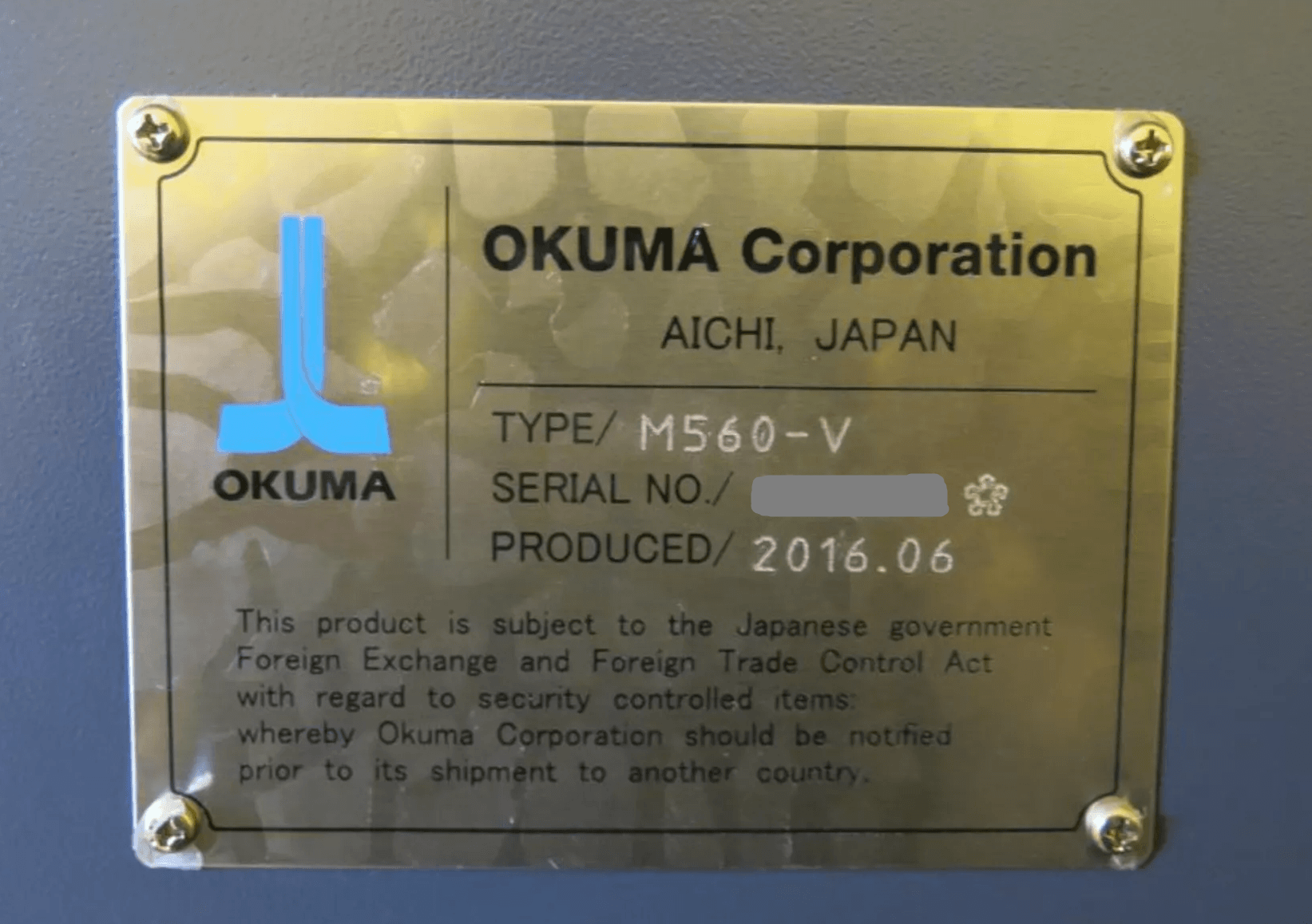 Okuma M560V 5-Axis CNC Vertical Machining Cente - 2016-4