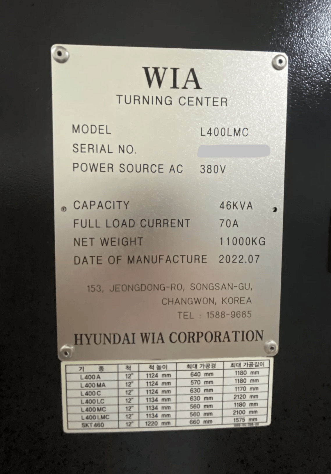 Hyundai WIA L400LMC-4