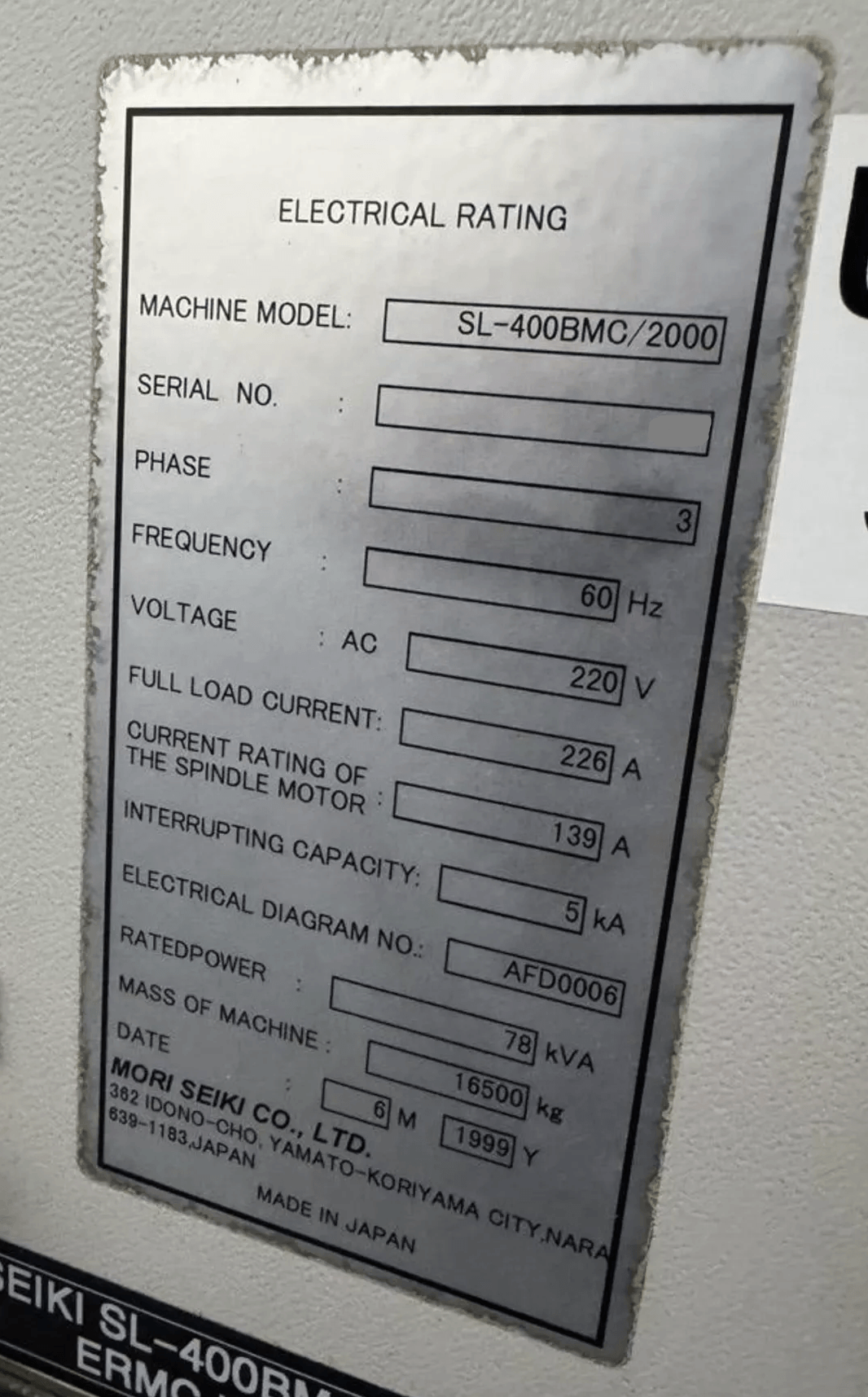 MORI SEIKI SL-400BMC2000-4