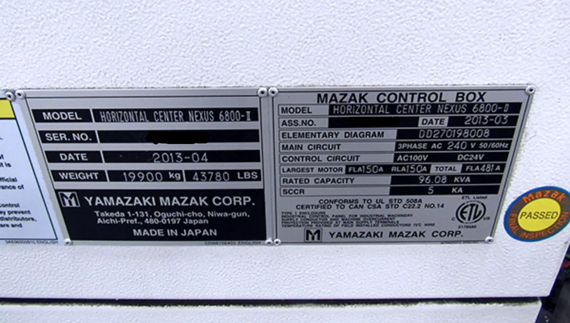 Mazak Nexus 6800-II-4