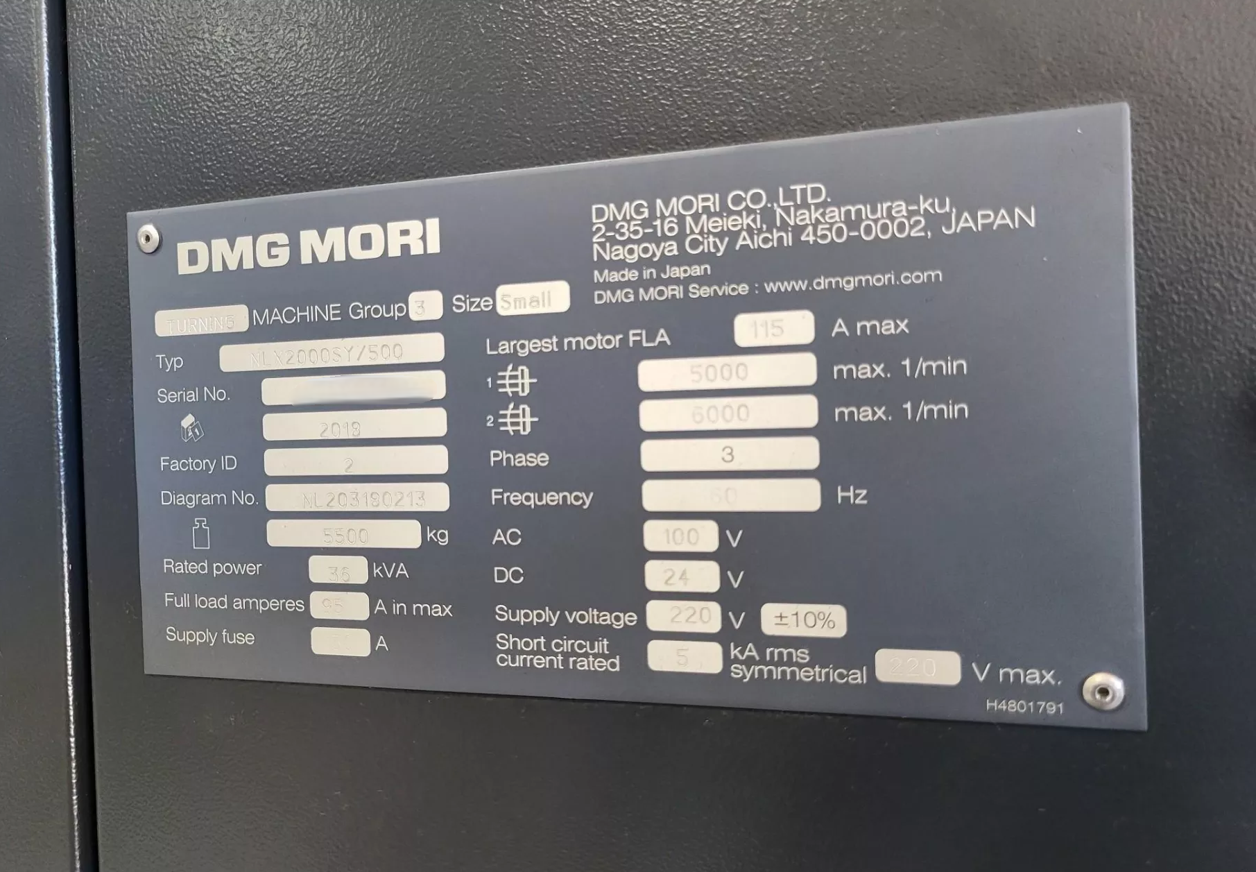 DMG MORI NLX 2000 SY500-4