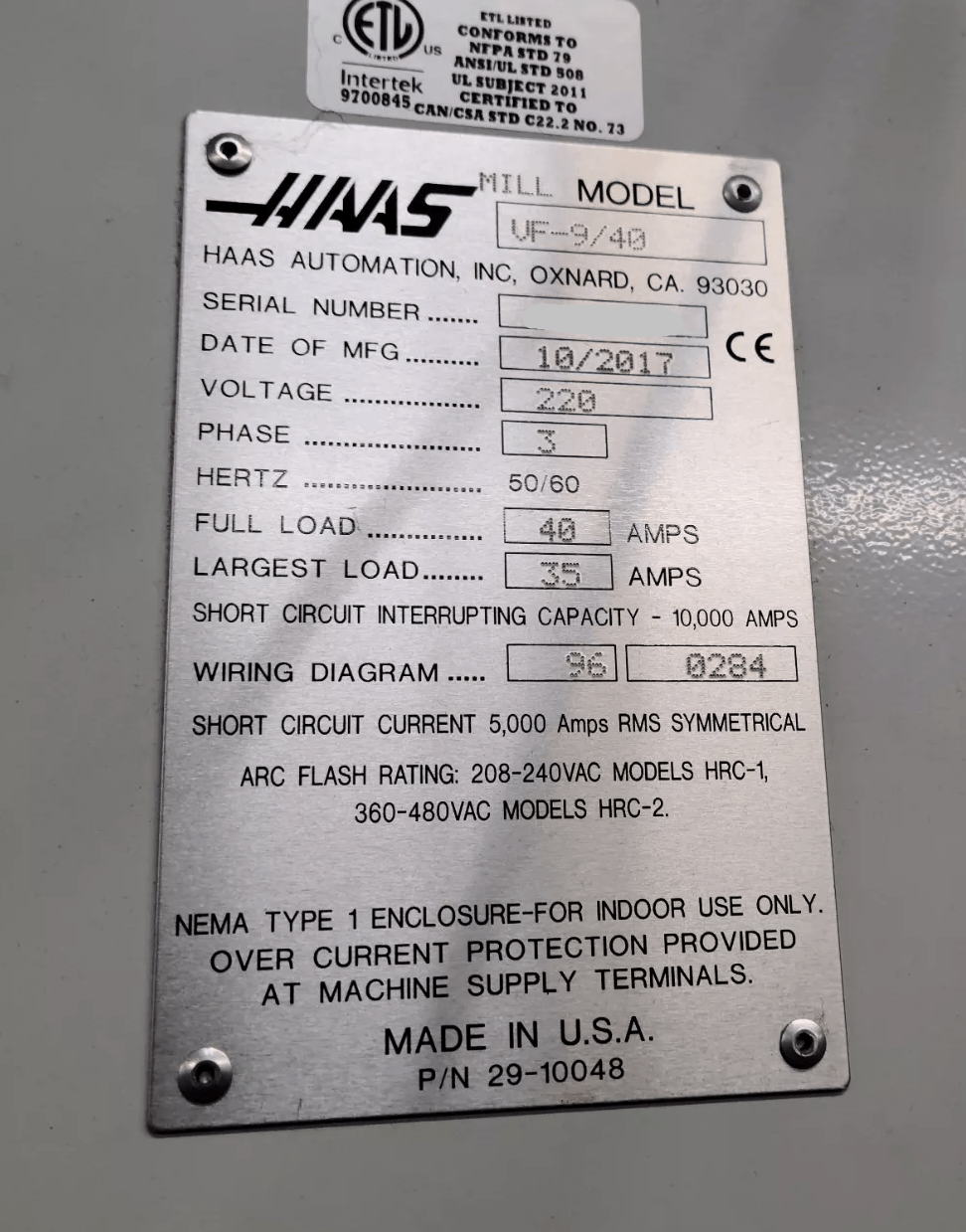 HAAS VF-9-40-4