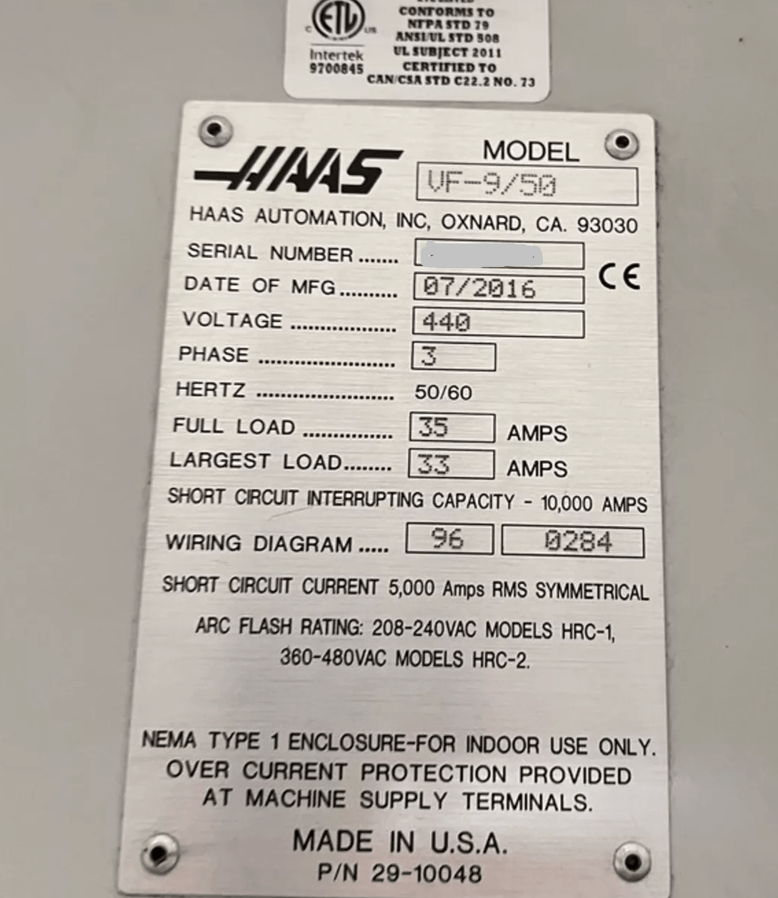 HAAS VF-9-50-4
