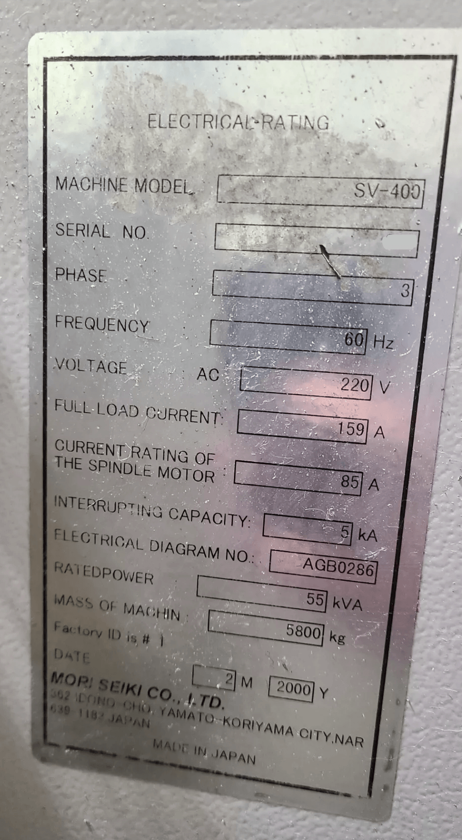 MORI SEIKI SV-400-3