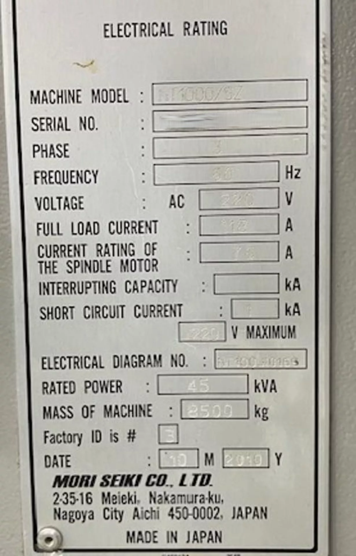 Mori Seiki NT-1000SZ-3