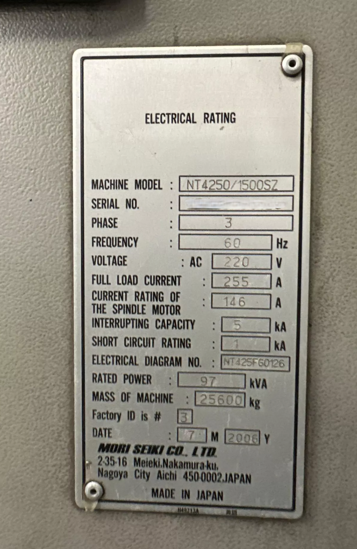 Mori Seiki NT4250-1500SZ-4