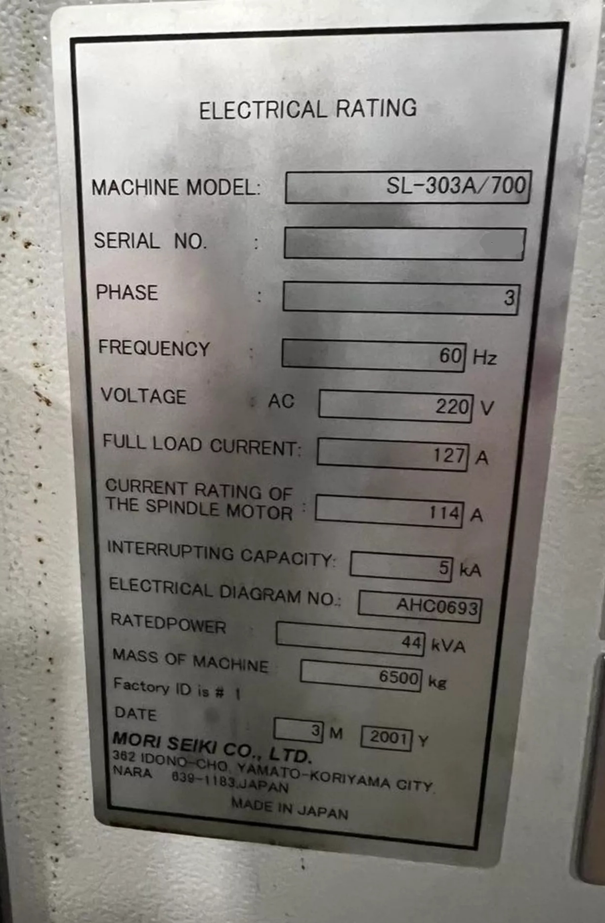 Mori Seiki SL303A700-5