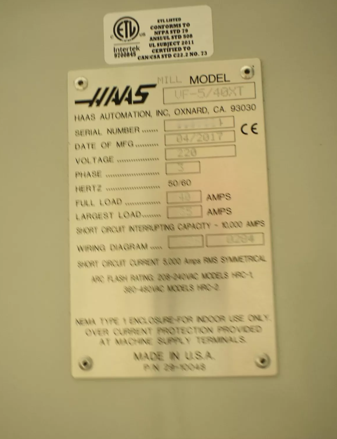 Haas VF-5XT40-5