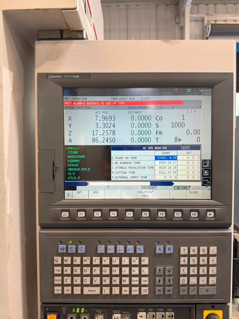 OKUMA MC-V4020 CNC VERTICAL MACHINING CENTER - 4TH AXIS MILL 5