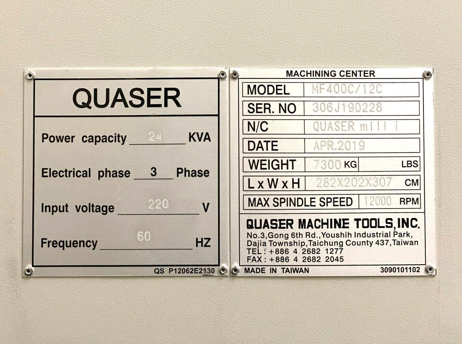 New Quaser MF-400C 5 Axis Vertical Machining Center 11