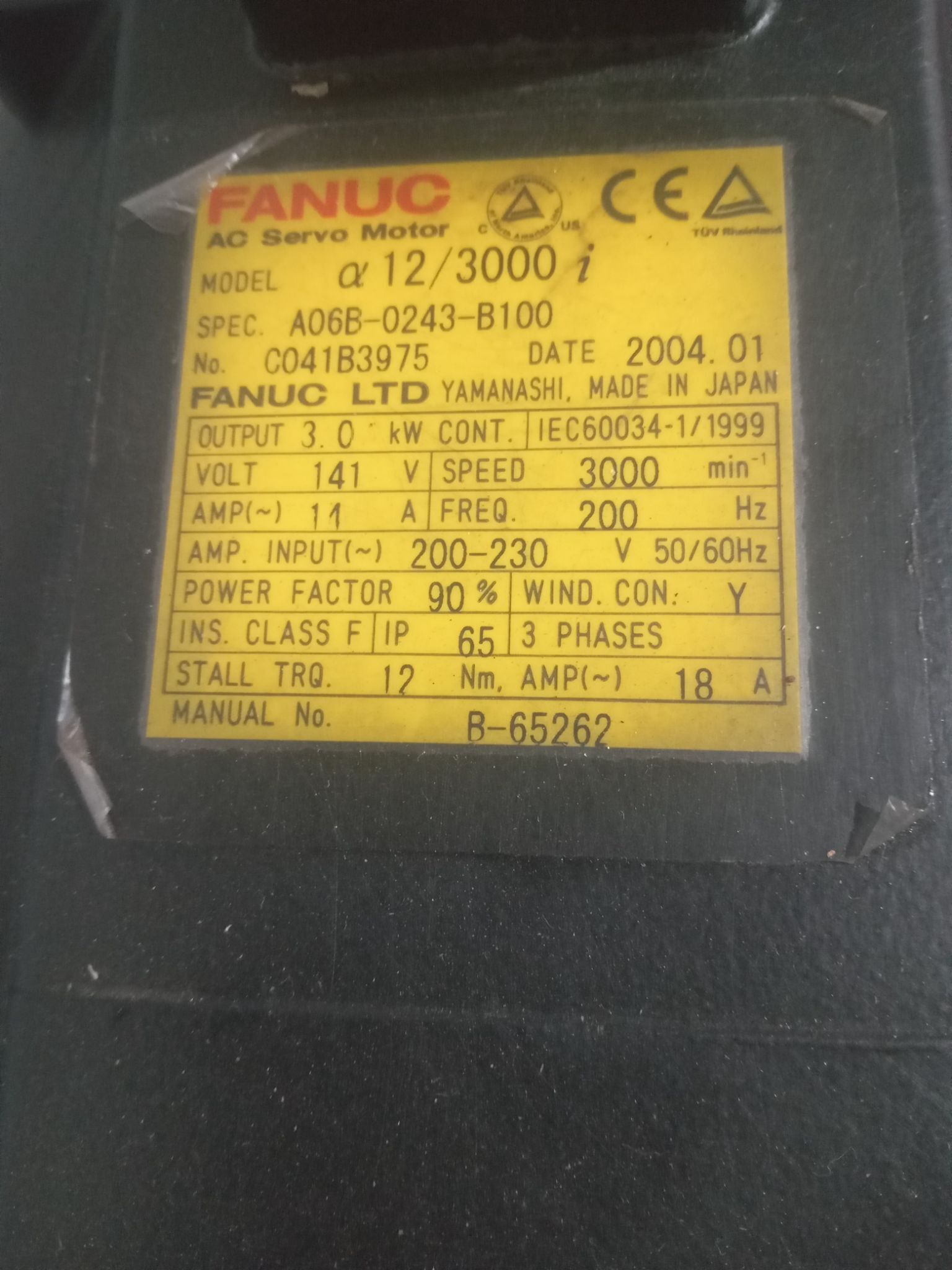 FANUC A06B-0243-B100 a 12/ 3000 i Motor AC Servo 1
