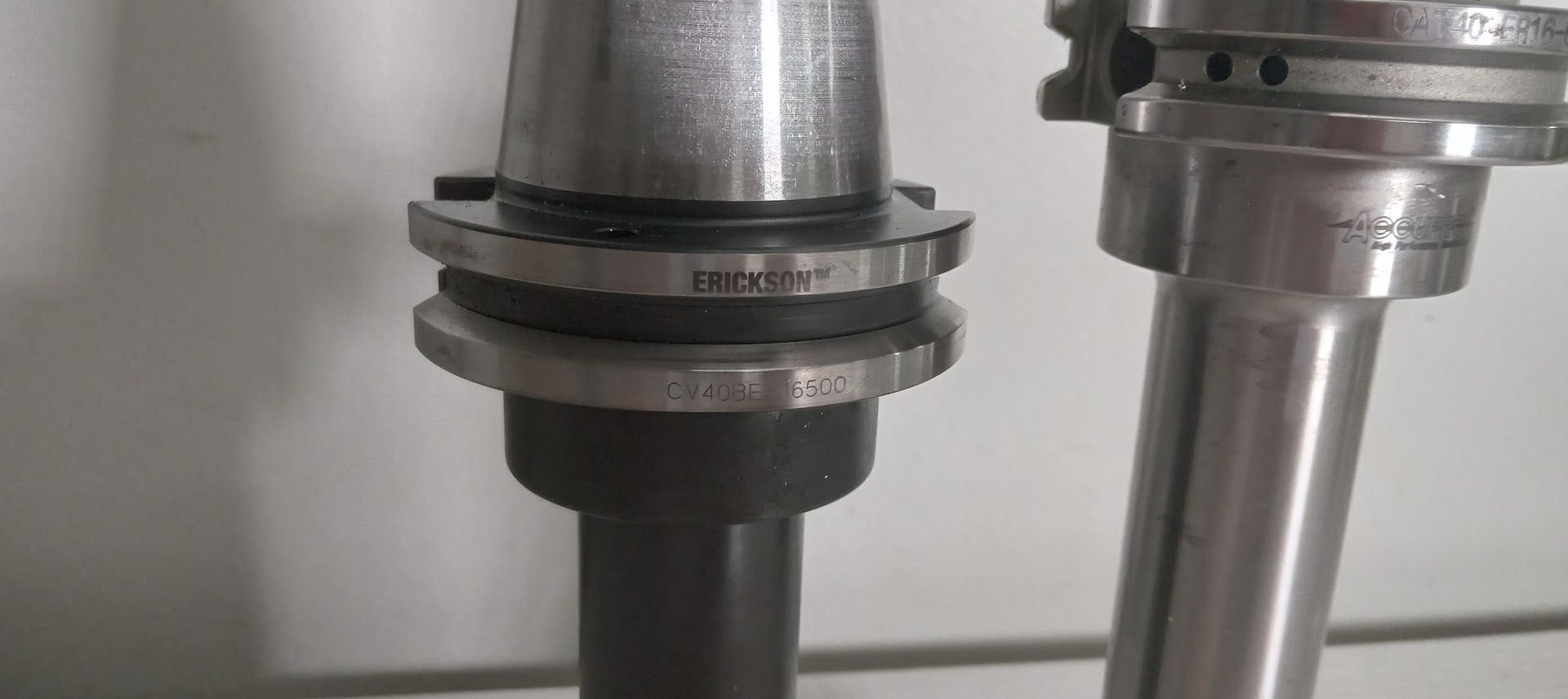2x Extended Length ER16 Tool Holders Cat40 Erickson Accupro 2