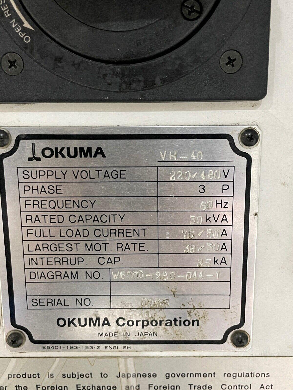 Okuma VH-40 CNC 5 Axis Mill Vertical Machining Center 10