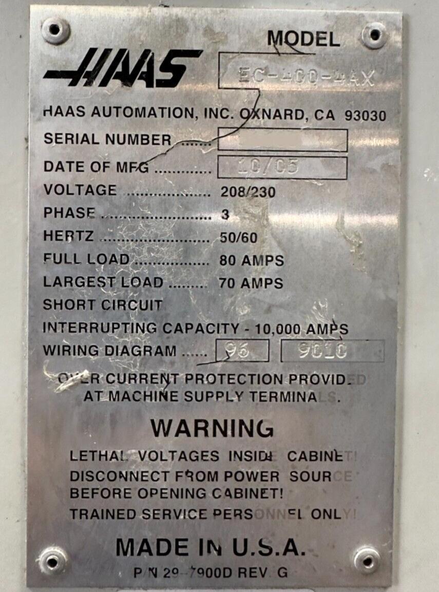 Haas EC-400 Horizontal Machining Center - Mill 8