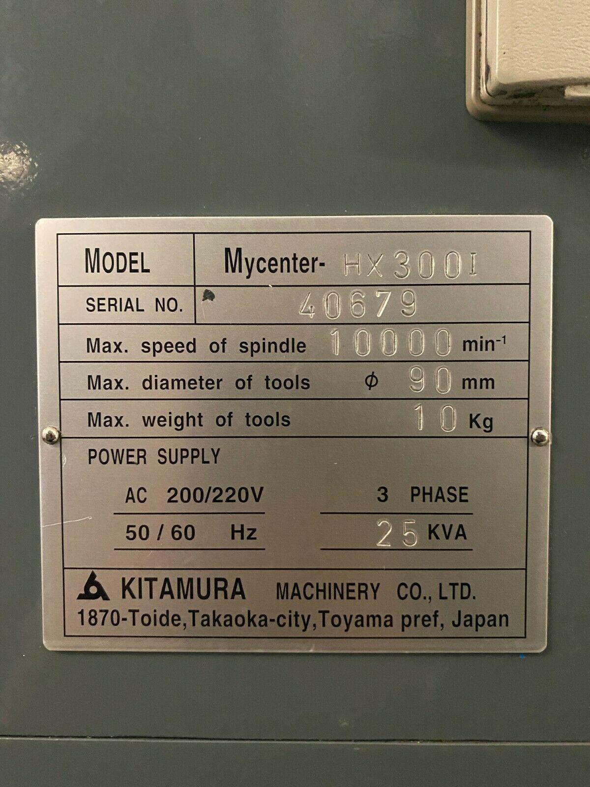 KITAMURA HX-300i HORIZONTAL MACHINING CENTER TSC 4TH AXIS 10K RPM 20