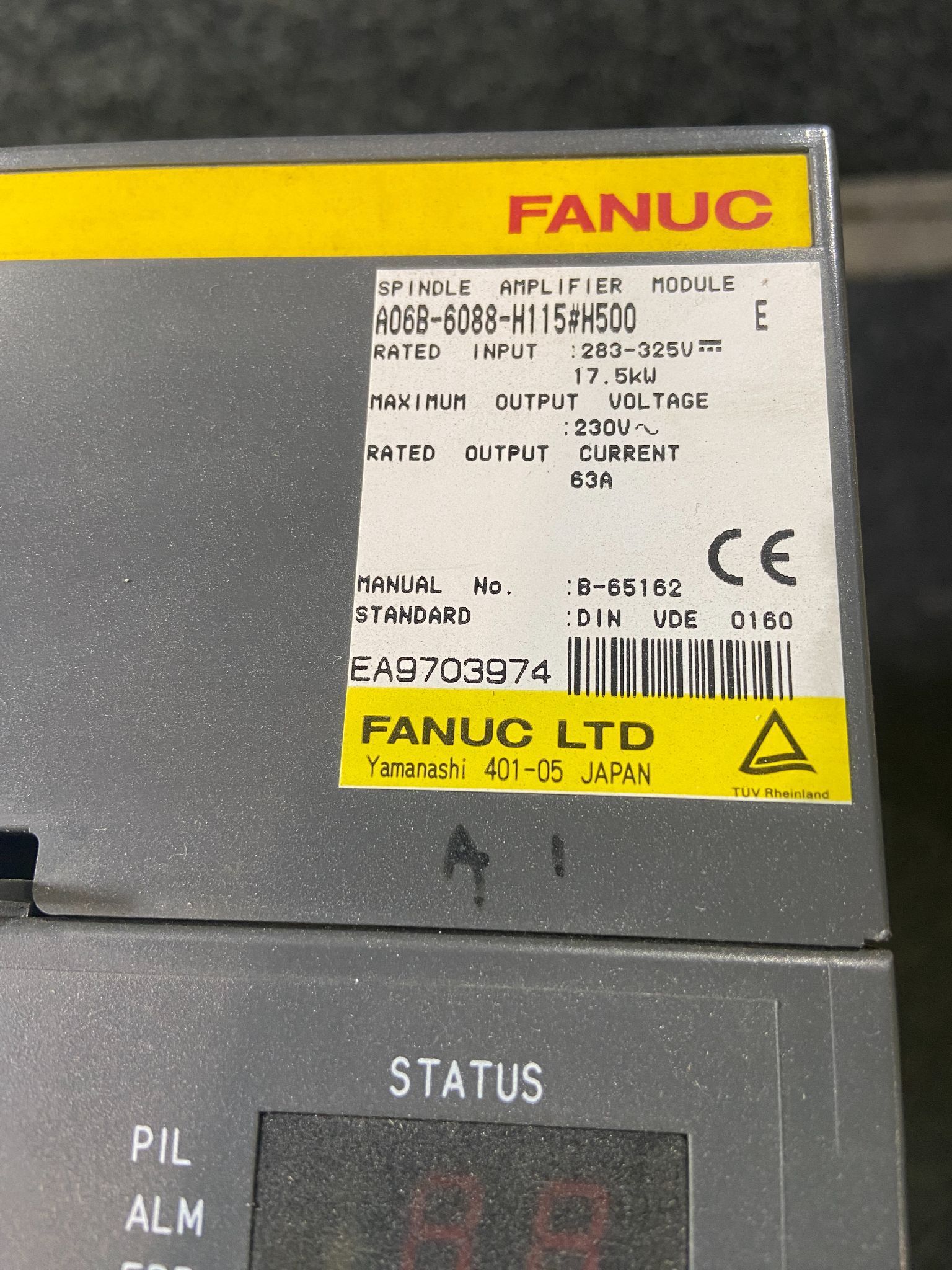 FANUC A06B-6088-H115#H500 Module Series E Spindle Amp Amplifier 1