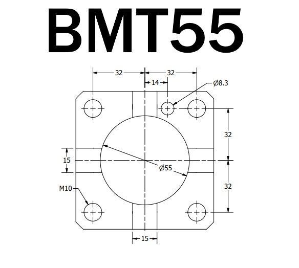 BMT55 BMT-55 STATIC BORING BAR HOLDER 1.25" 1-1/4" 64 X 64 MM 14