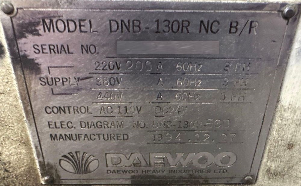 Daewoo DNB-130R CNC Horizontal Table Type Boring Mill 10