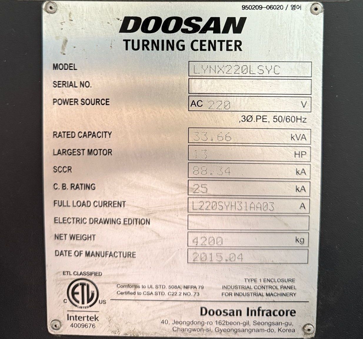 Doosan Lynx 220LSYC CNC Turning Center - Sub Spindle Y Axis Lathe 18