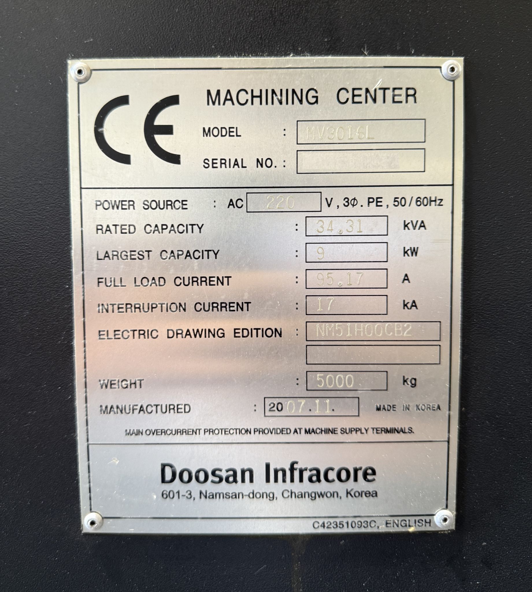 Doosan MV-3016L CNC Vertical Machining Center - Mill 20