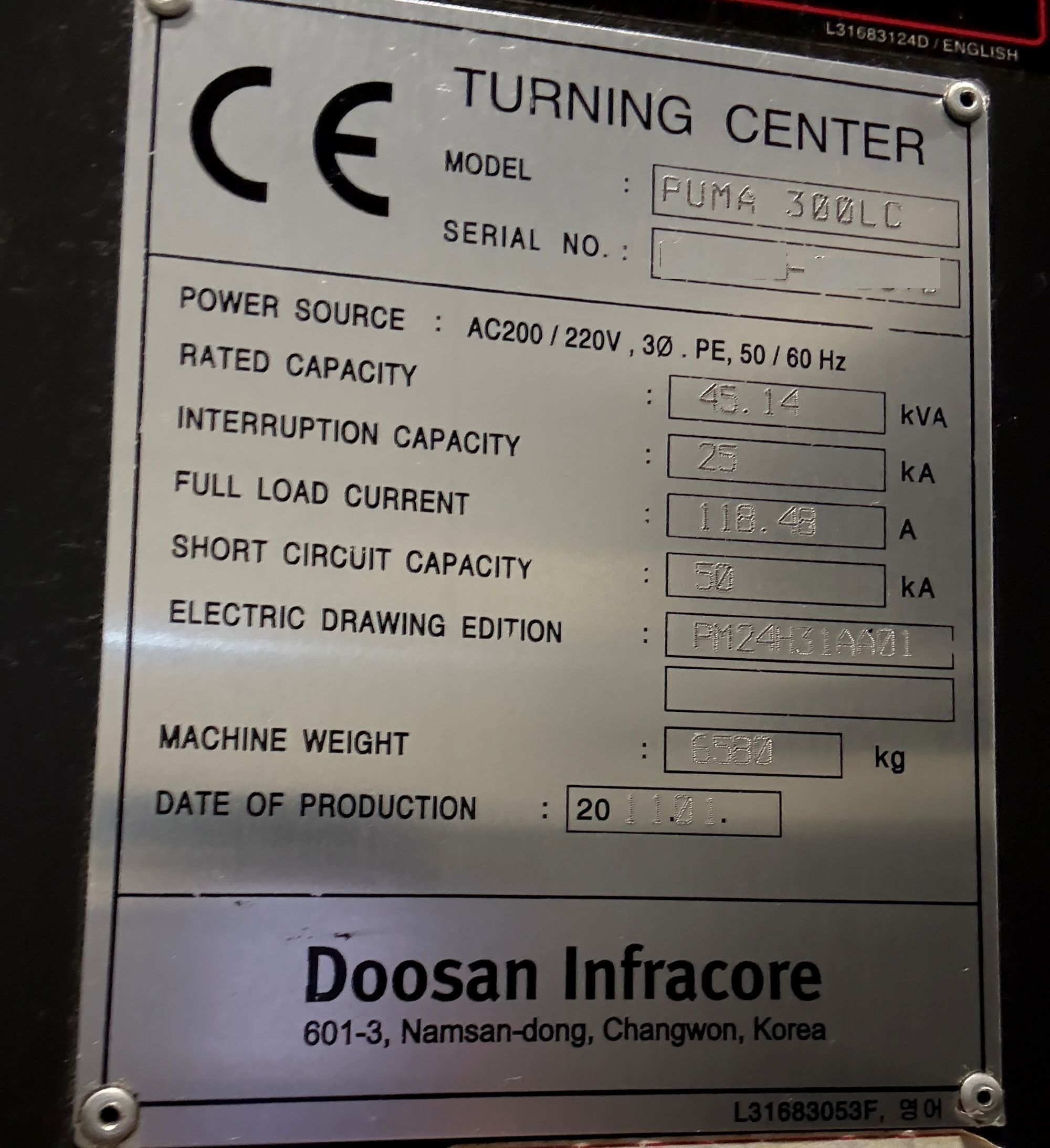 Doosan Puma 300LC CNC Turning Center - 12″ Chuck Long Bed Lathe 18