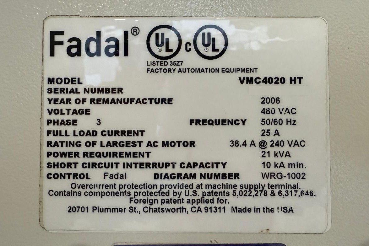 Fadal VMC 4020 HT Vertical Machining Center - Mill 16
