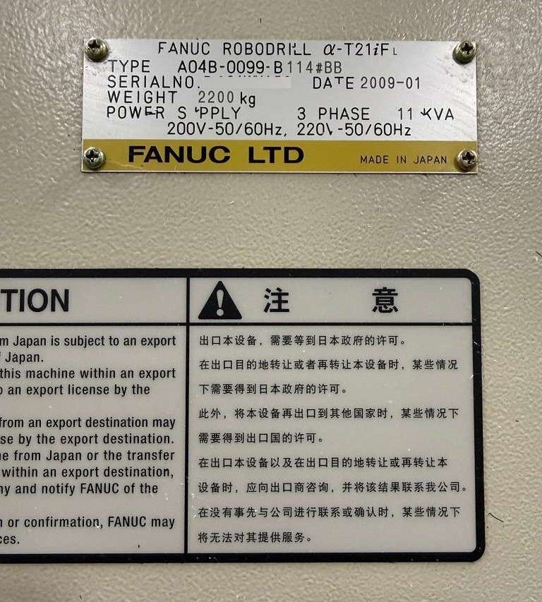 Fanuc Robodrill α-T21iFL CNC Drill Tap Center - Pallet Changer Mill 10