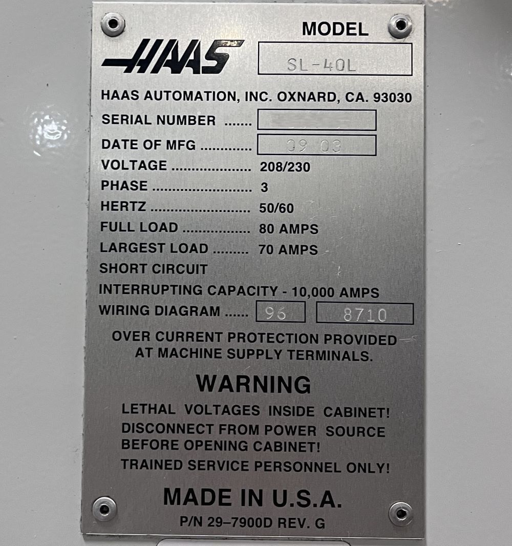 Haas SL-40L CNC Turning Center - Long Bed Lathe 23