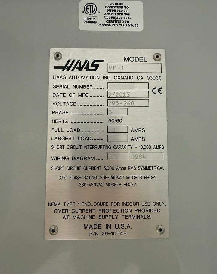Haas VF-1 CNC Vertical Machining Center - Mill 15