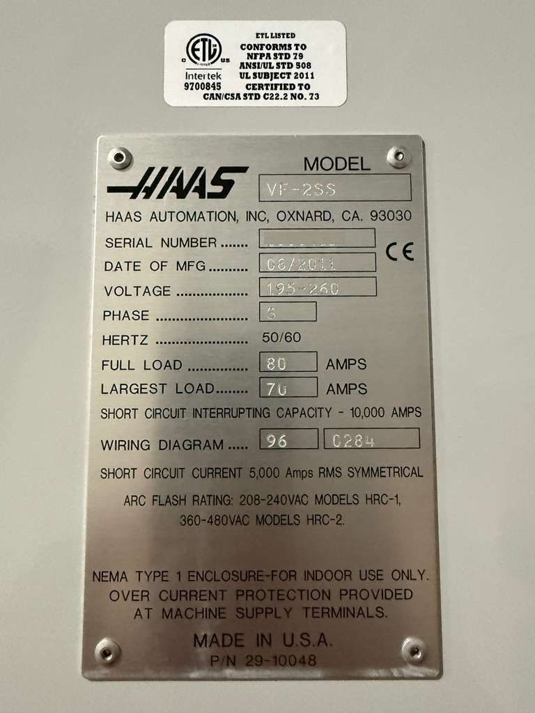 Haas VF-2SS CNC Vertical Machining Center - 4th Axis Ready Mill 15