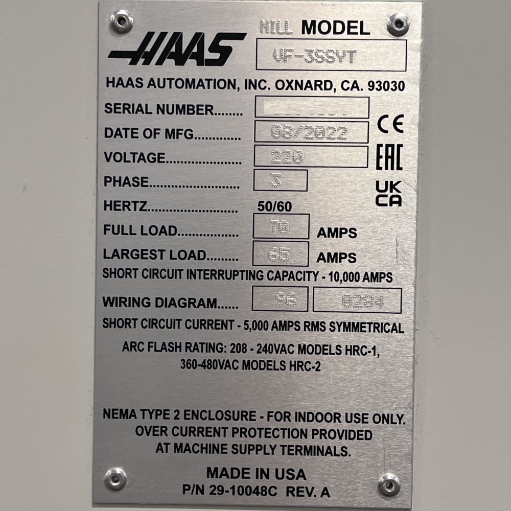 Haas VF-3SSYT CNC Vertical Machining Center - 2022 18